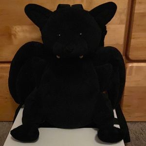 Black Bat Plush Backpack